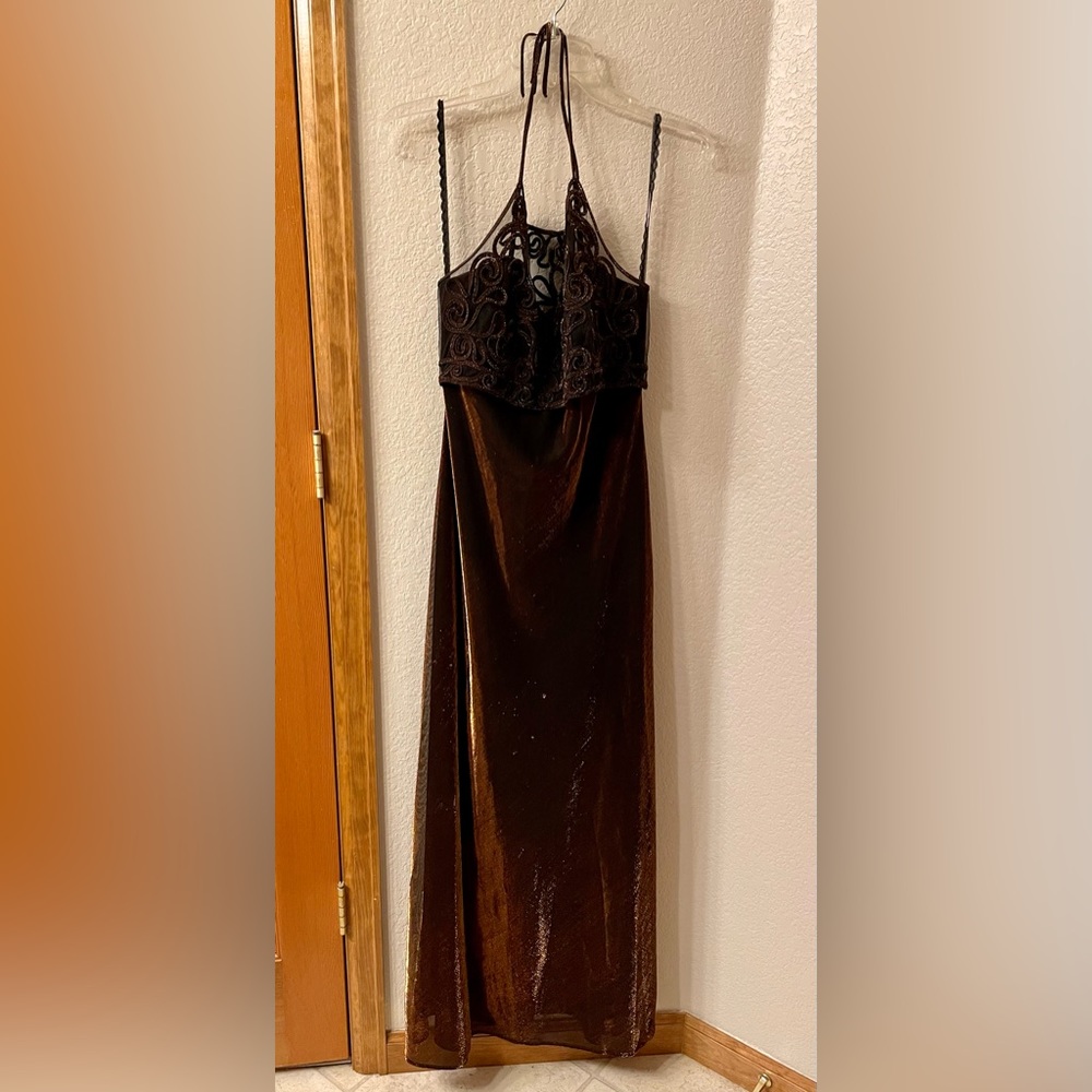 Y2K Vintage dress metallic copper colored, Size medium.